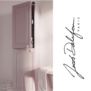 Pack meuble vasque Cléo 1889 rose velours + colonne gauche + mitigeur or