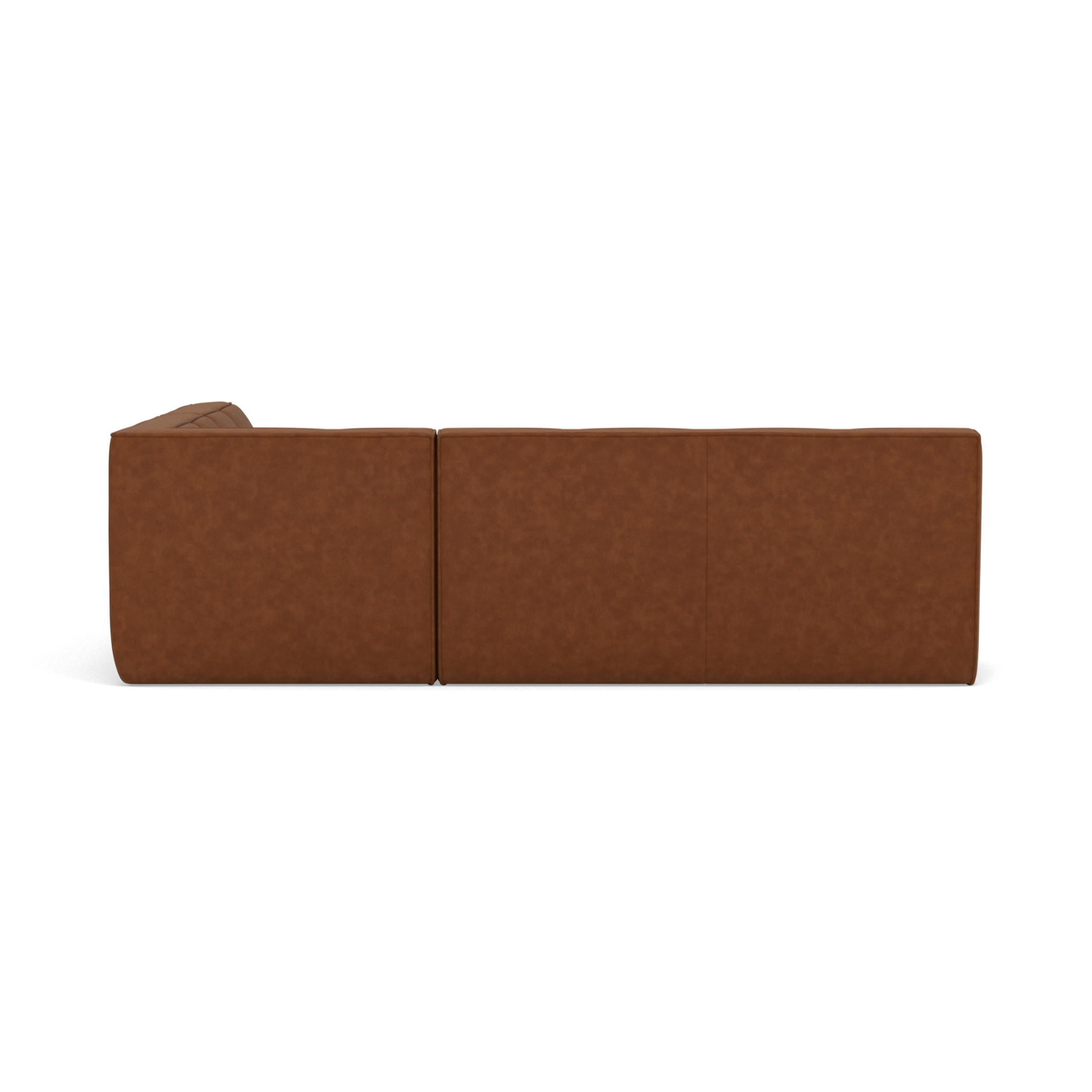 Alya - canapé modulable d'angle réversible 4 places en simili - Cognac