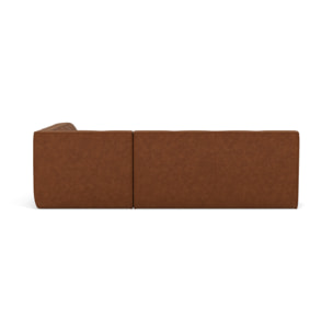 Alya - canapé modulable d'angle réversible 4 places en simili - Cognac
