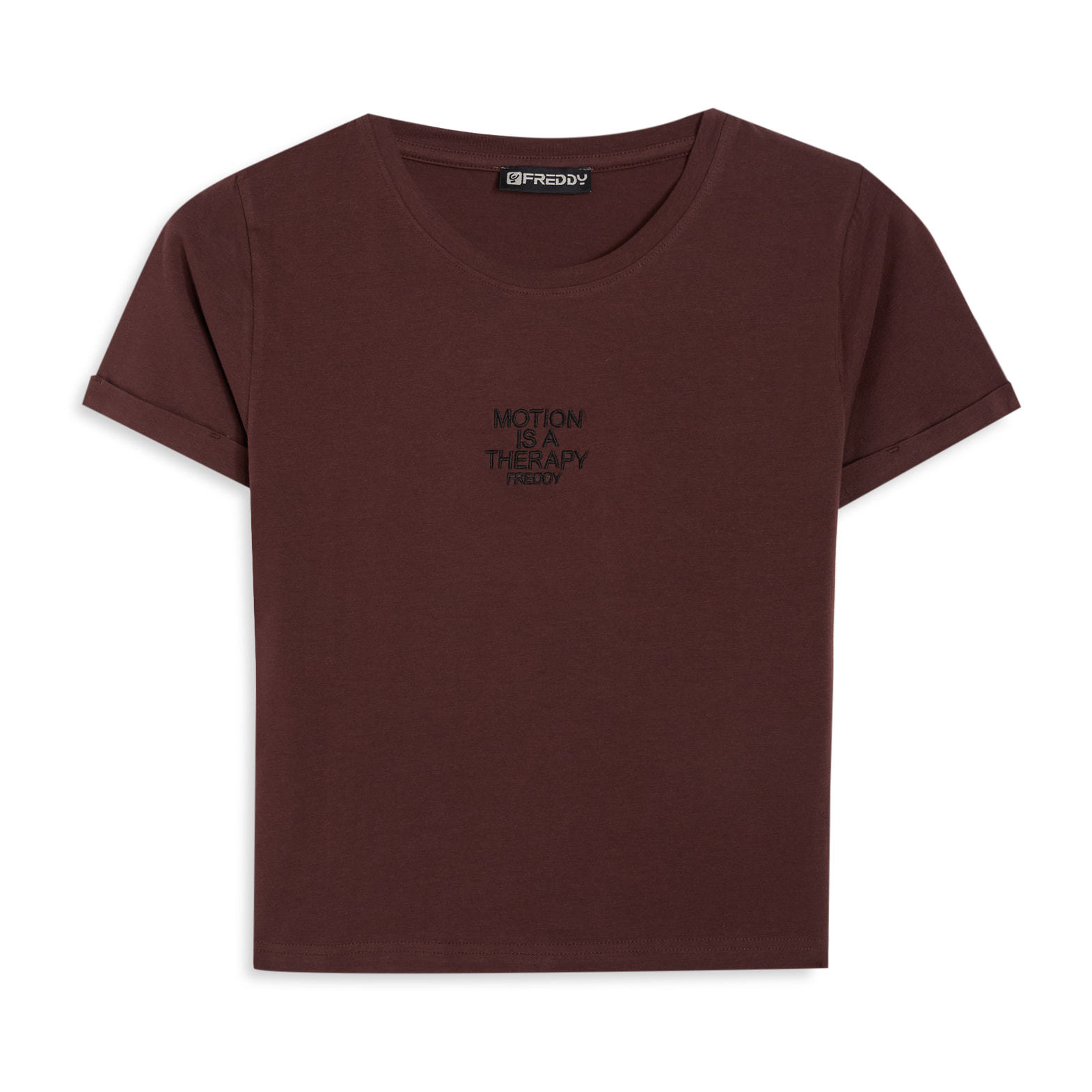 T-shirt slim donna con scritta ricamata