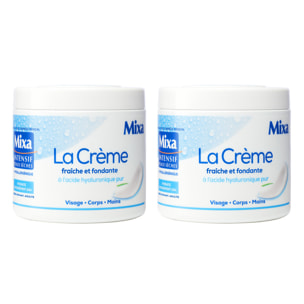 Mixa La Crème Fraîche et Fondante à l'Acide Hyaluronique Pur 400 ml Lot de 2