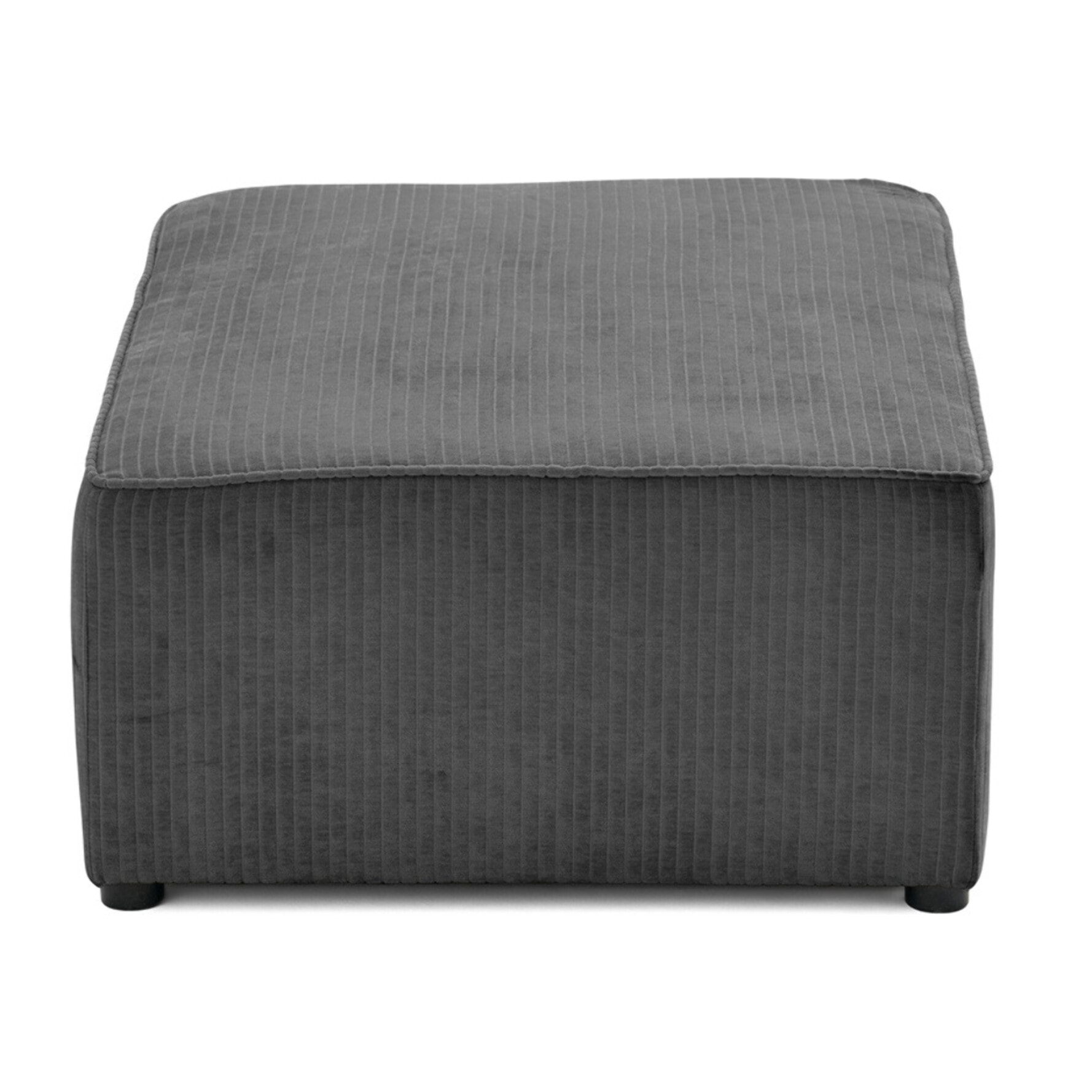 Topaze - pouf - en velours côtelé plat - Gris