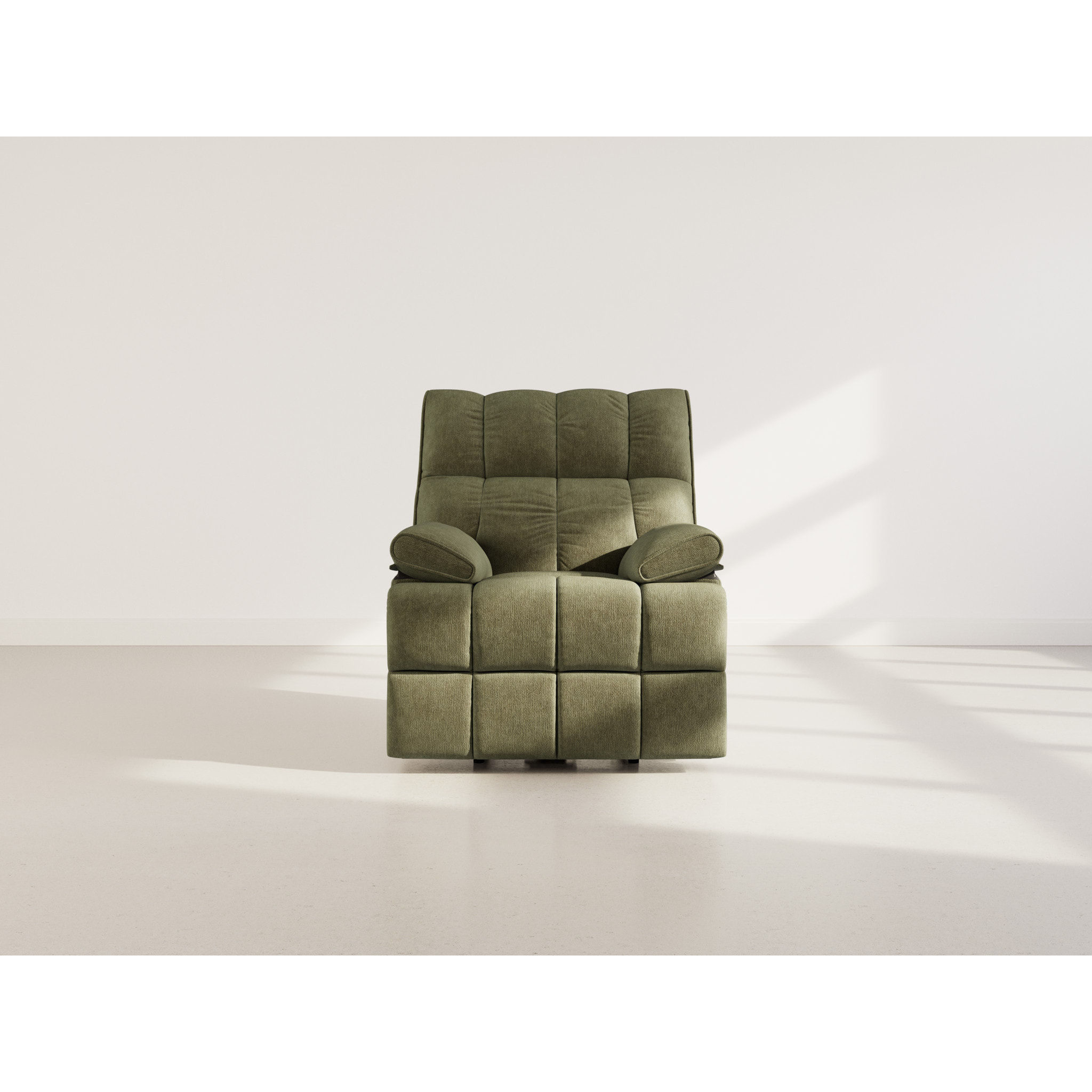 Chandler - Fauteuil relax électrique en velours texturé - Vert