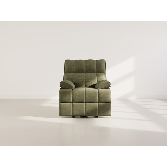 Chandler - Fauteuil relax électrique en velours texturé - Vert