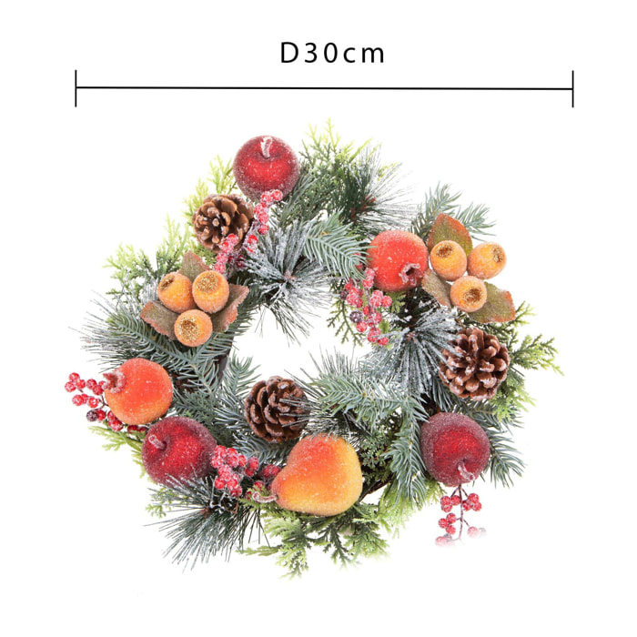 Corona natalizia - Pezzi 2 - 30xH8x30cm - Bianchi Dino SpA