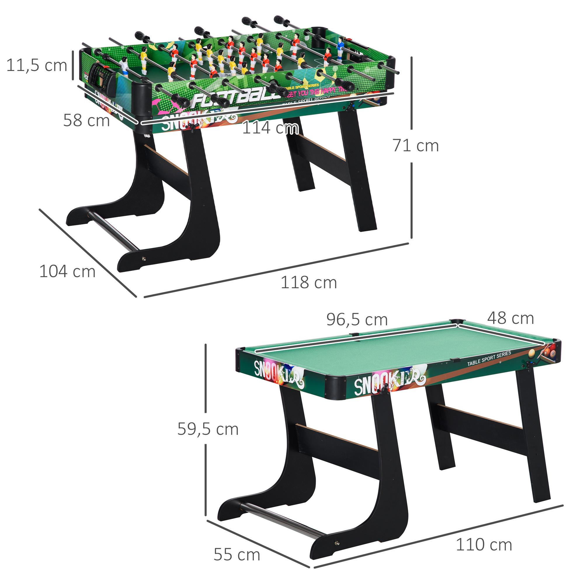 Mesa Multijuegos Plegable 6 en 1 Billar Futbolín Ping Pong Hockey 118x104x71 cm