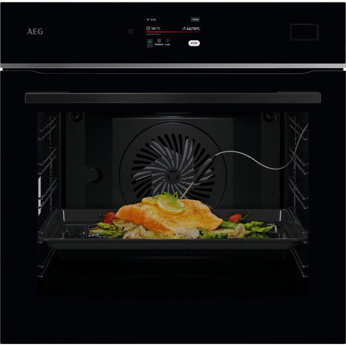 AEG Horno de vapor Serie 8000 MealAssist con SteamPro con Display CookSmart Touch 4,3 '', con WiFi TB8SB73ZAB