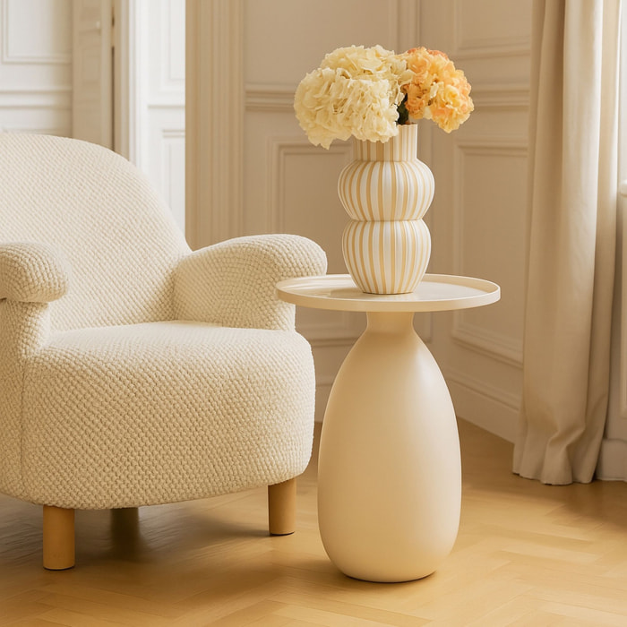 Table d'appoint plateau en métal avec effet céramique VOLDA