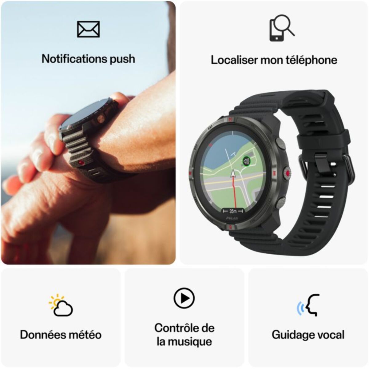 Montre sport POLAR Grit X2 Noir S-L