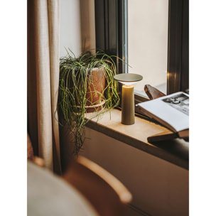 LEDS C4 Sobremesa COCKTAIL LED 3.5 Blanco cálido - 2700K TOUCH DIMMING Gris oliva 154lm