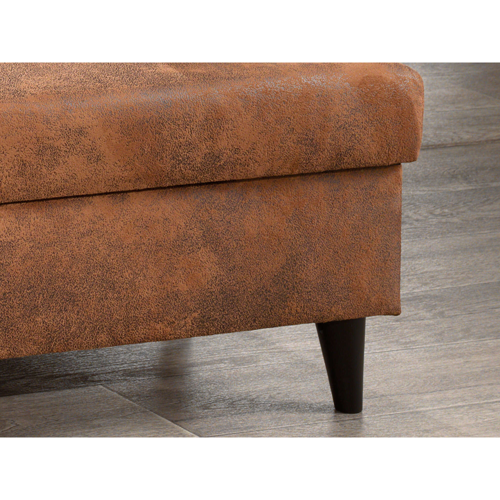 NORDIC - Canapé d'angle droit - 5 places - Convertible - Marron