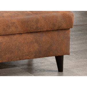 NORDIC - Canapé d'angle droit - 5 places - Convertible - Marron