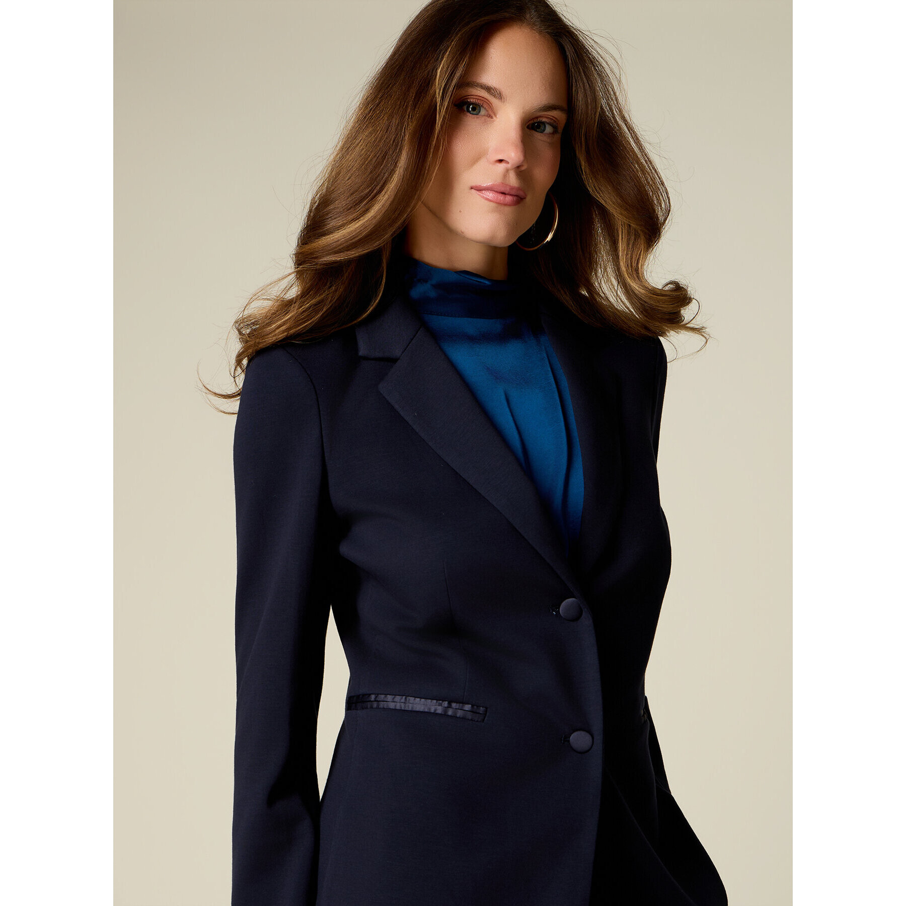 Oltre - Blazer in jersey scuba - Blu
