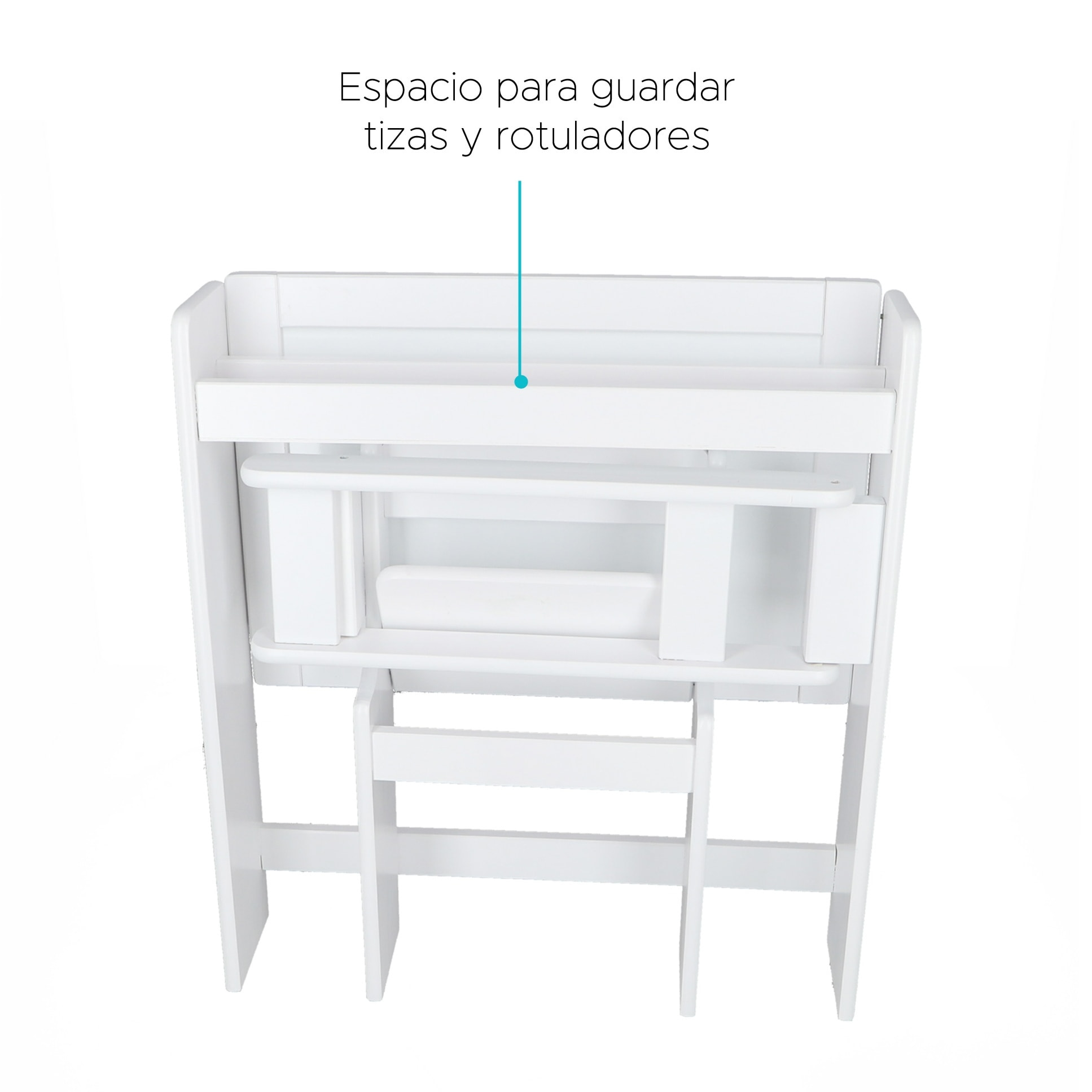 Pupitre pizarra infantil plegable color blanco