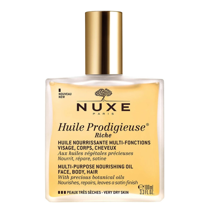 Huile Prodigieuse® Riche - Huile Sèche Multi-Fonctions Visage, Corps, Cheveux - 100 ml