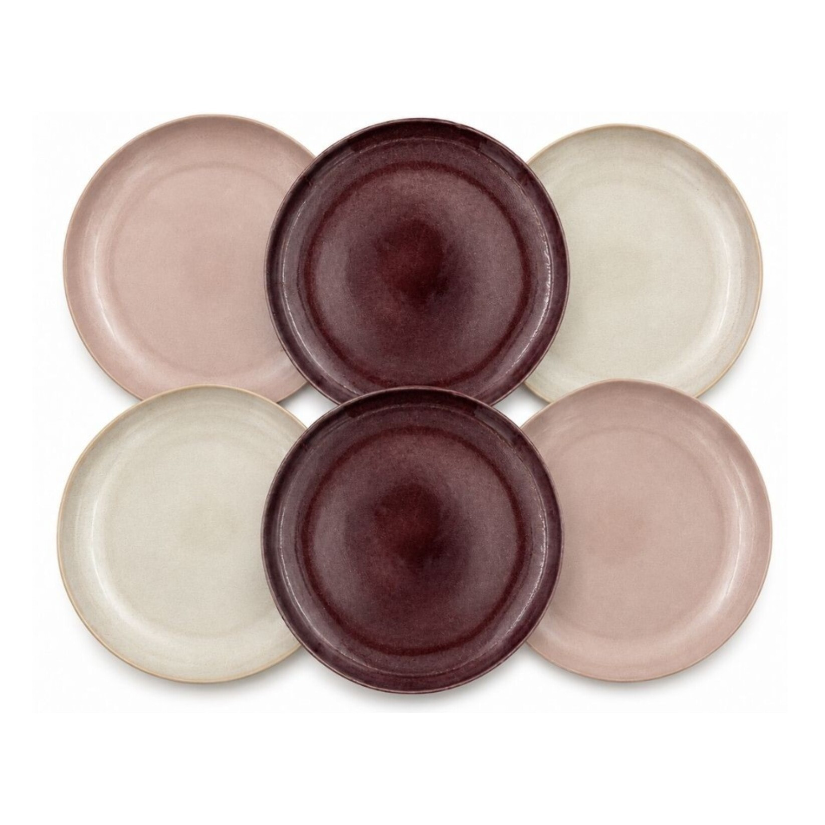 Lot de 6 grandes assiettes, TERRA