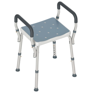 Taburete de Ducha Silla Ducha Personas Mayores con Altura Regulable Silla para Ducha de Aluminio Antideslizante Carga 150 kg para Ancianos y Discapacitados