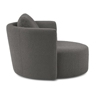 Fauteuil xl pivotant "Adam" bouclé gris foncé