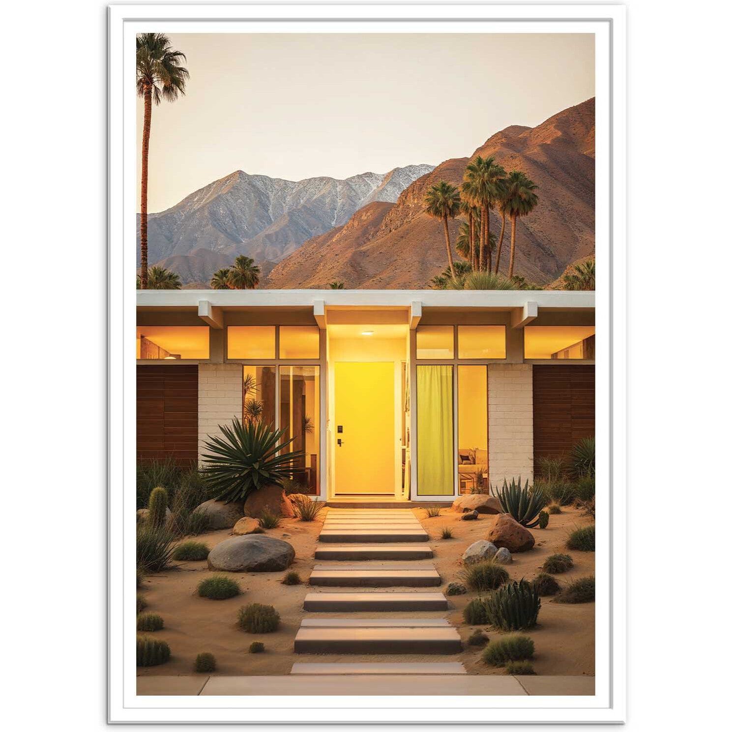 Affiche - Palm Springs Mid-century sunset - Philippe Hugonnard
