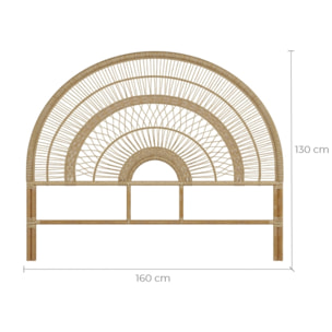 Tête de lit en rotin naturel 160 cm - Astéria