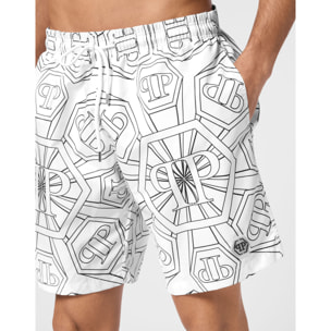 PHILIPP PLEIN Swim Trunks HEXAGON MONOGRAM