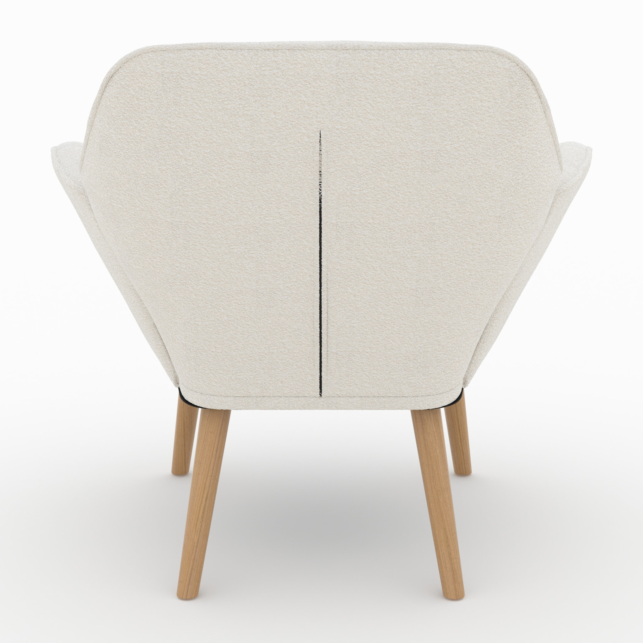 Fauteuil Simba en tissu bouclé blanc