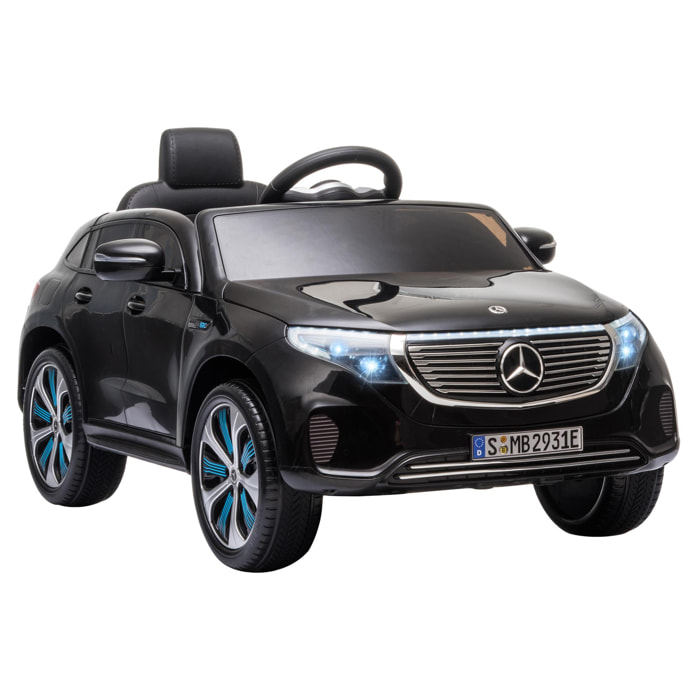 Voiture véhicule électrique enfants 12 V - V. max. 5 Km/h effets sonores + lumineux Mercedes EQC 400 4matic noir