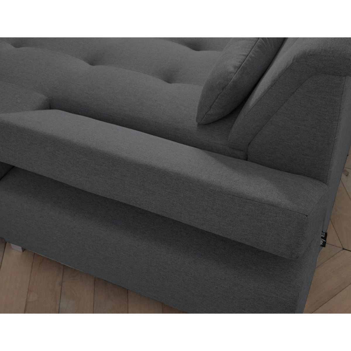 Vermont - canapé panoramique d'angle gauche - 7 places - XXL - Gris foncé