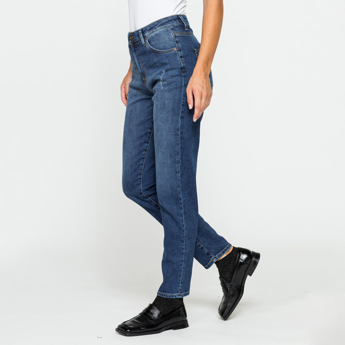 JEANS MOM CINQUE TASCHE IN DENIM STRETCH 12,2oz