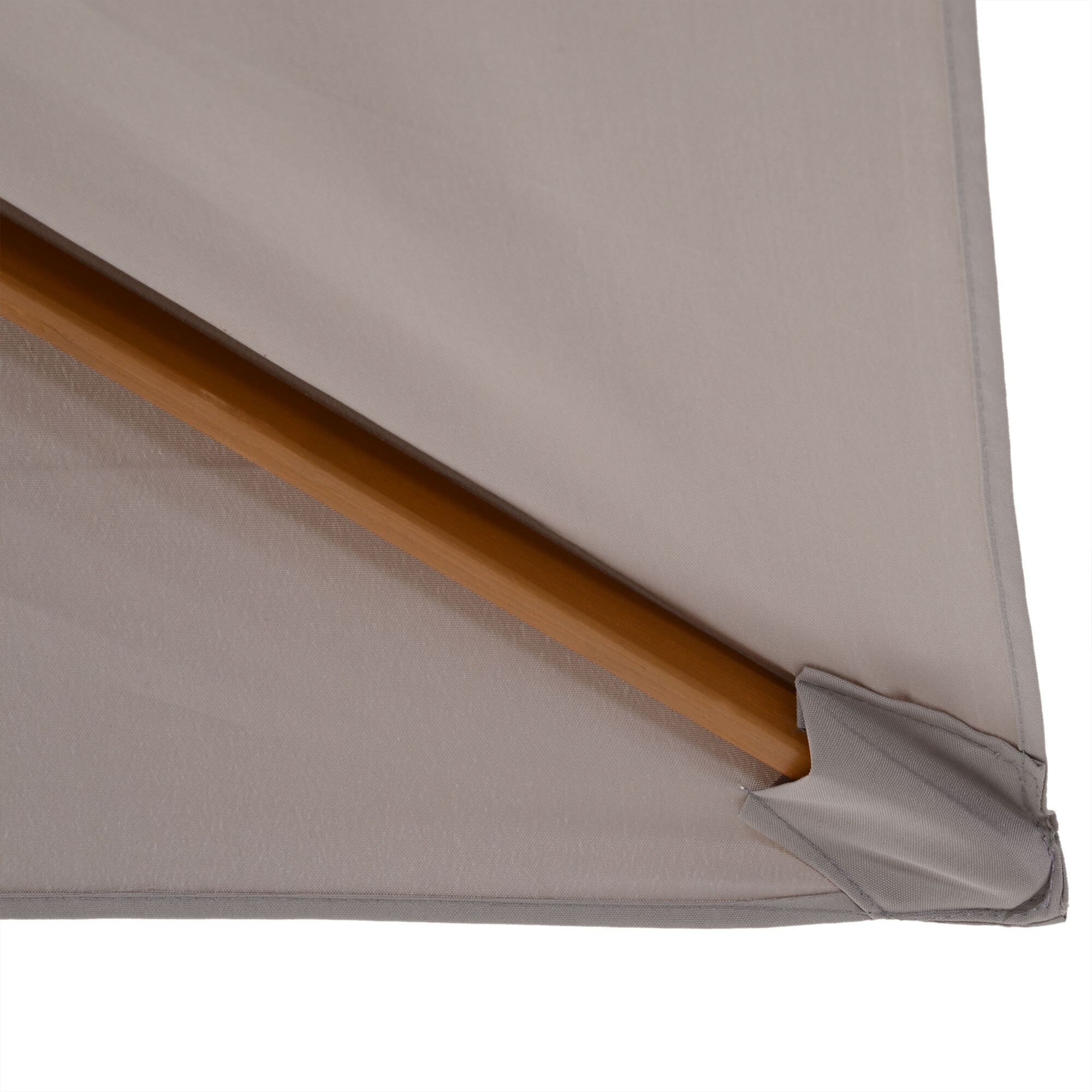 Sombrilla Terraza Exterior 295x200 cm Sombrilla de Jardín Rectangular Ajustable con Má¡stil de Madera y Manivela Impermeable Parasol para Patio Terraza Gris