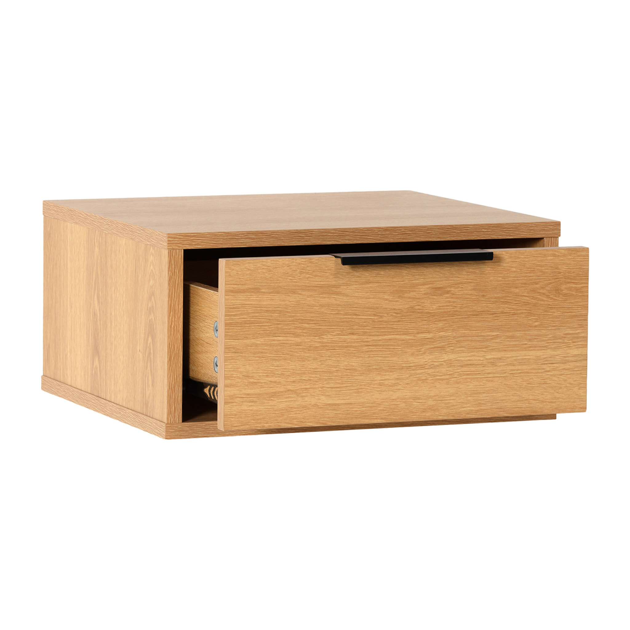 Mesita de noche flotante Auri 1 cajón efecto Roble