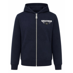 PHILIPP PLEIN Felpa con zip e cappuccio GREATNESS