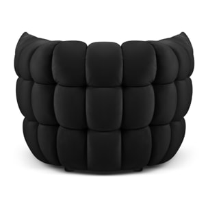 Fauteuil "Cedric" en velours noir