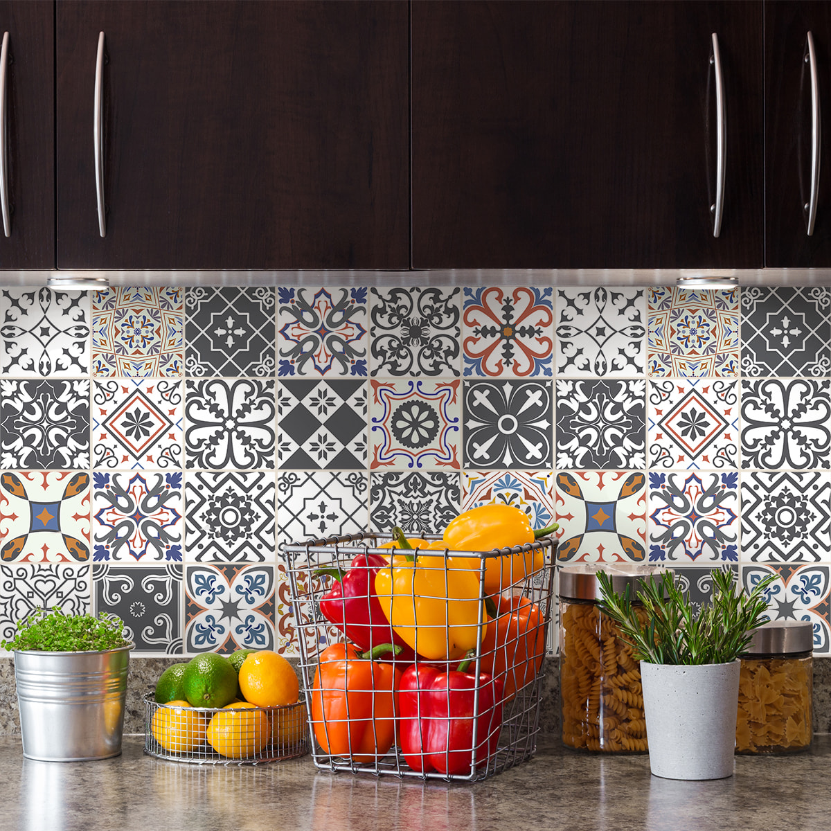 Stickers muraux - Sticker Mural Carrelage adhésif Cuisine Salle de Bain - 9 STICKERS CARRELAGES AZULEJOS KELIANA