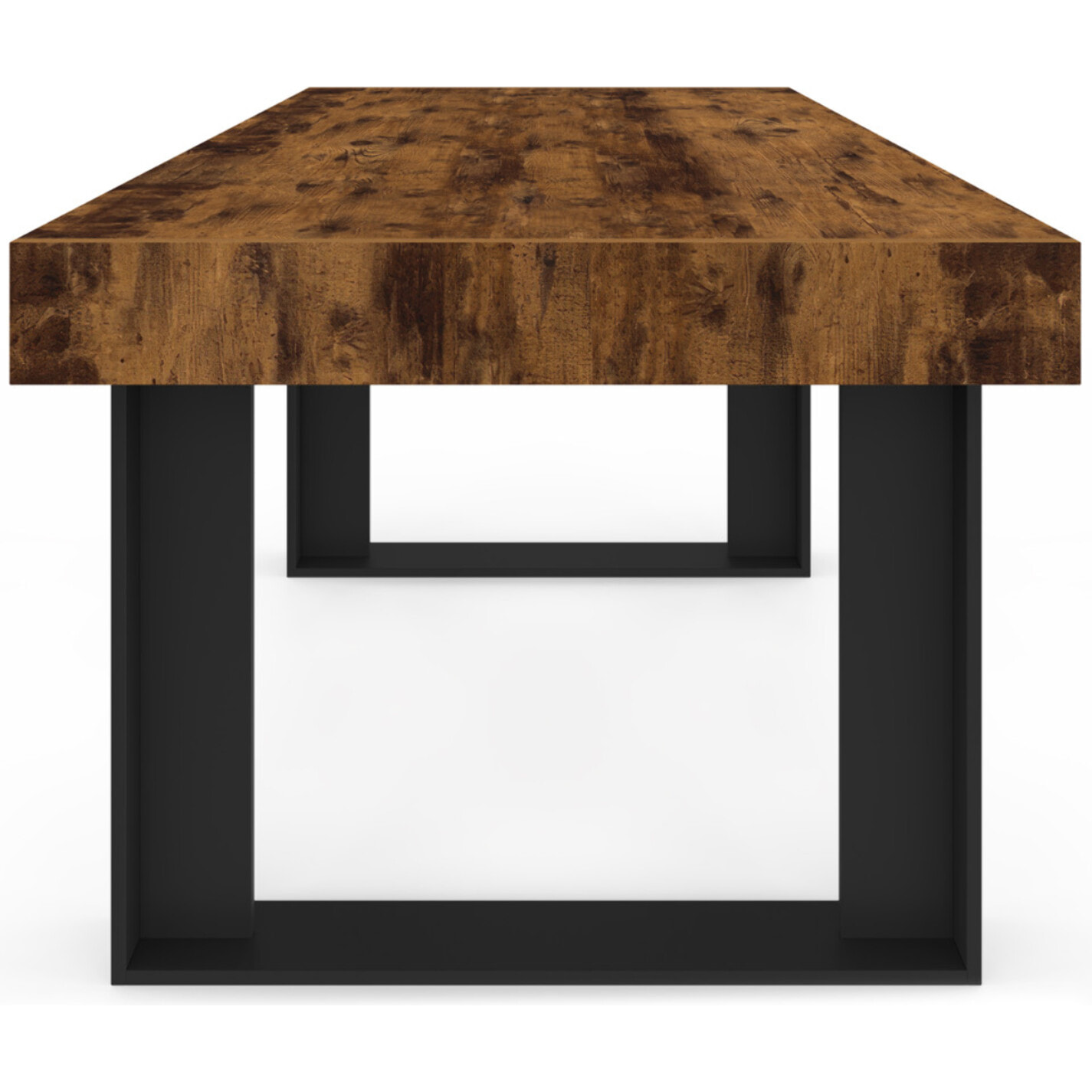 Table à manger Brixton bois vieilli et pieds noirs 160cm