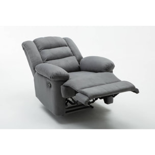 Fauteuil relax "Buckingham" - 85 x 93 x 100 cm - Gris clair