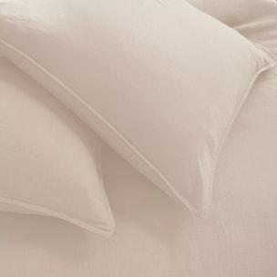 Housse de couette gaze de coton lavé uni blanc Malia neige