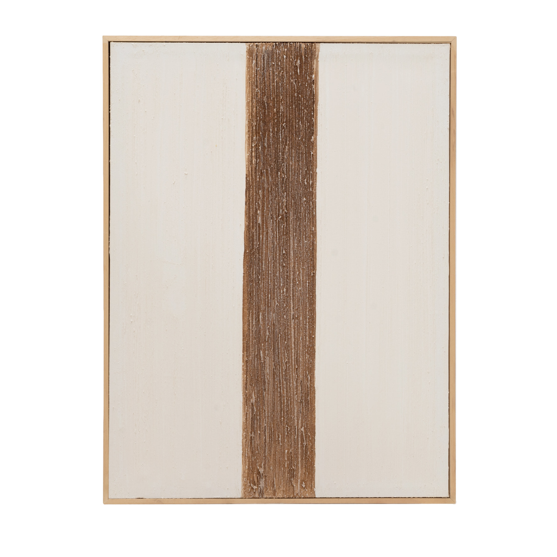 Tableau blanc et marron décoratif sur coton avec cadre en bois peint à la main à la peinture à l'huile en différentes tailles