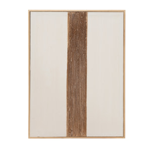 Tableau blanc et marron décoratif sur coton avec cadre en bois peint à la main à la peinture à l'huile en différentes tailles