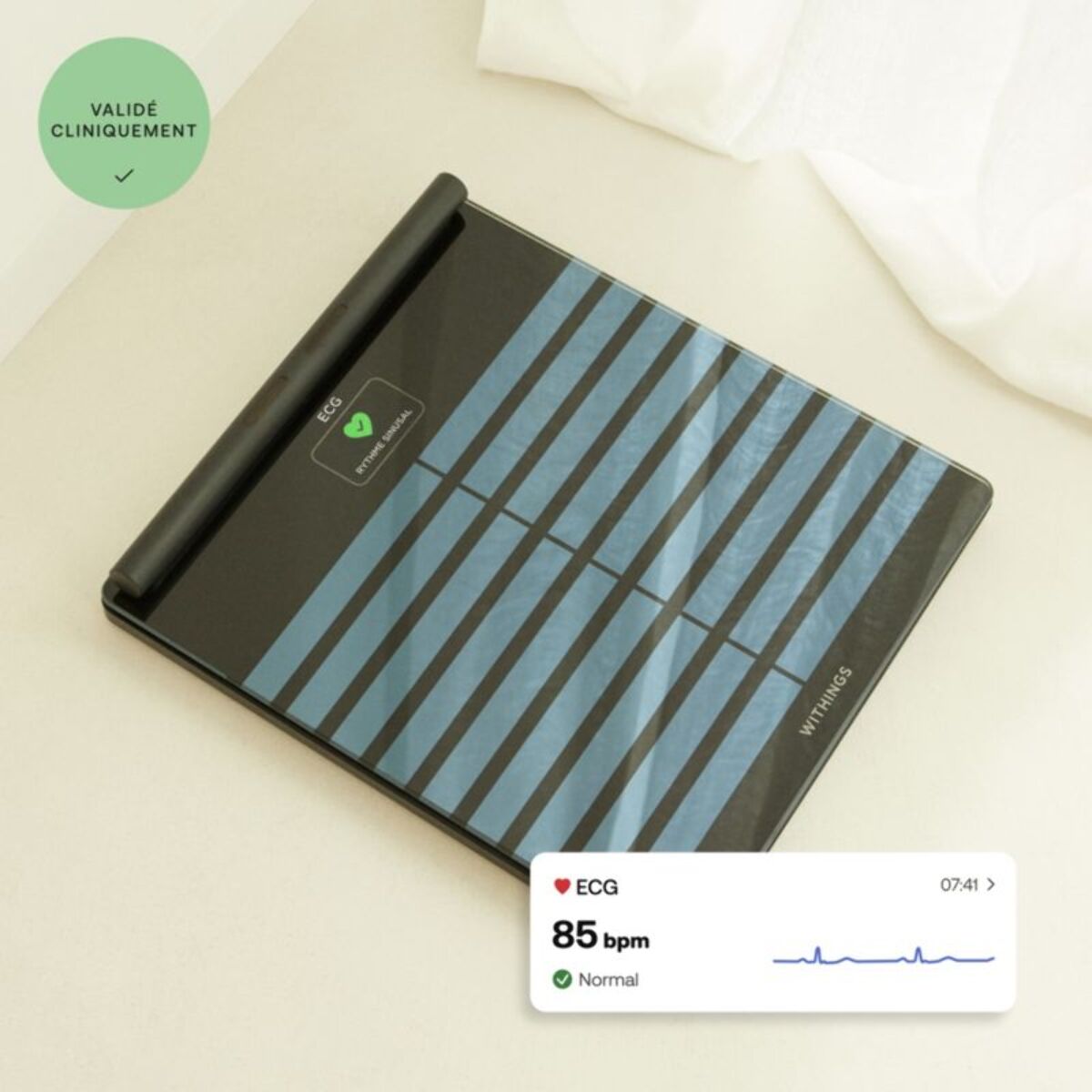 Pèse personne connecté WITHINGS Body Scan noir