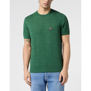 PHILIPP PLEIN Round Neck T-Shirt Openwork Monogram