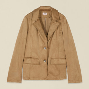 Oltre - Chaqueta efecto nobuck - Beige