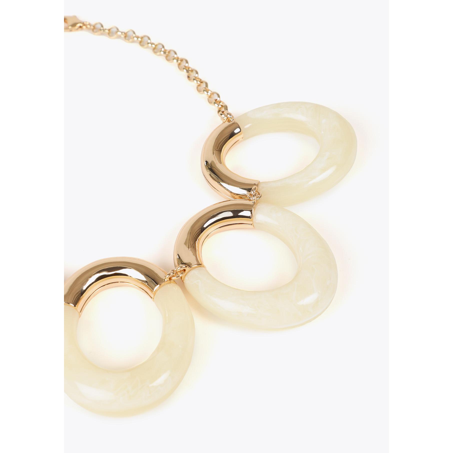 Collana Ovalini Combinati Acrilico e Metallo