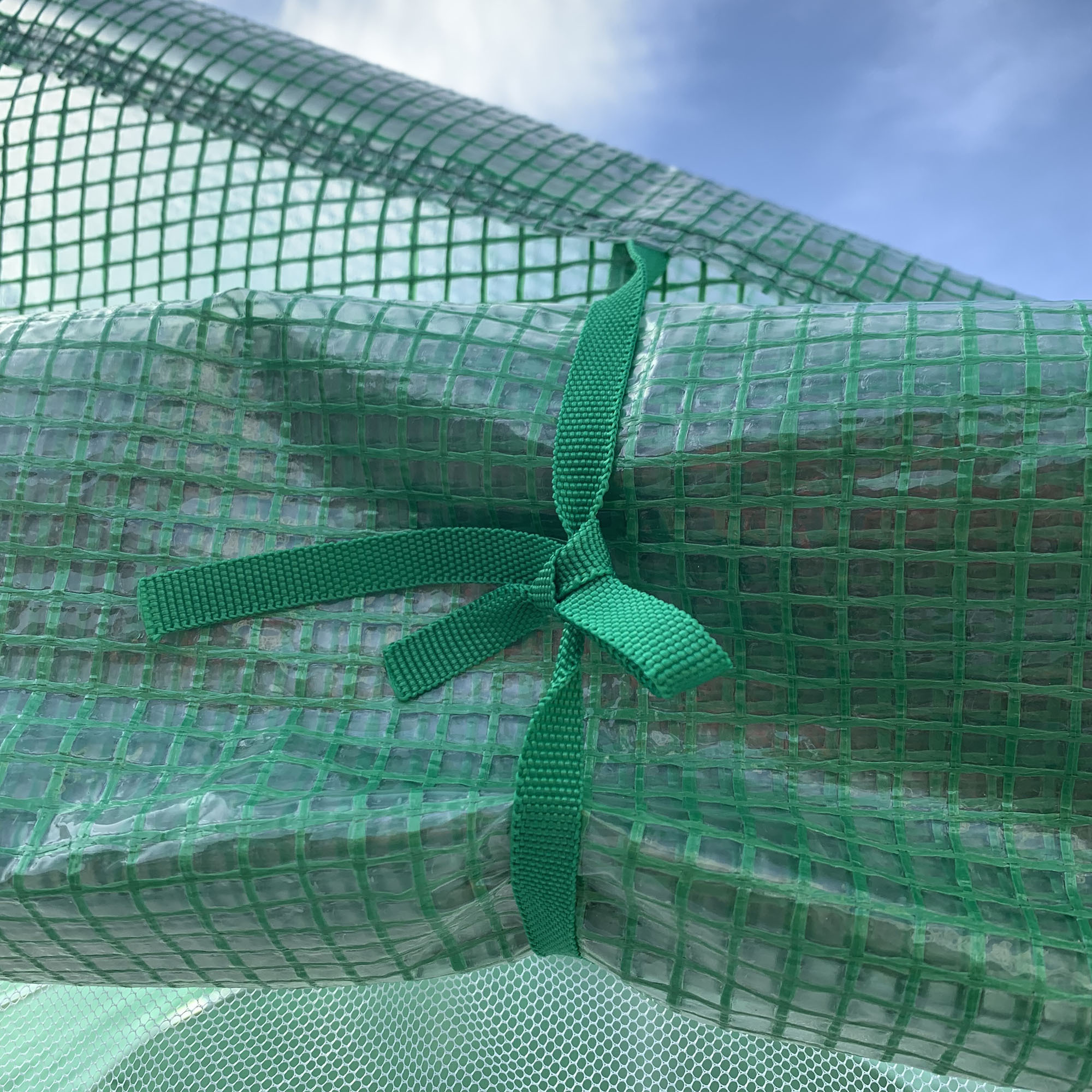 Invernadero de Túnel 3,5x3x2 m Invernadero de Jardín con Puerta y 6 Ventanas Enrollables de Polietileno Metal Galvanizado para Cultivos Plantas Flores Verde