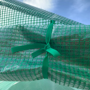 Invernadero de Túnel 3,5x3x2 m Invernadero de Jardín con Puerta y 6 Ventanas Enrollables de Polietileno Metal Galvanizado para Cultivos Plantas Flores Verde