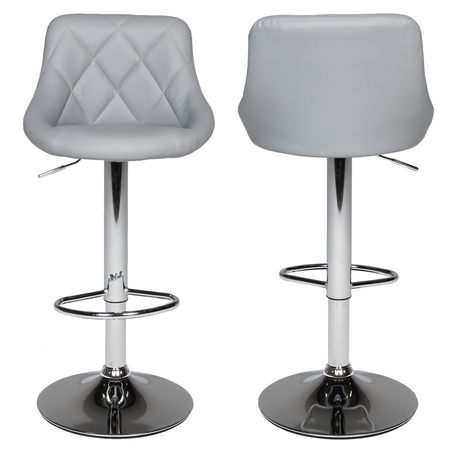 Lot de 2 tabourets de bar gris JASPER