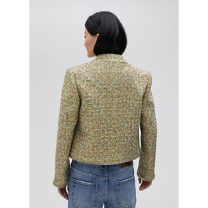 Giacca cropped in tweed