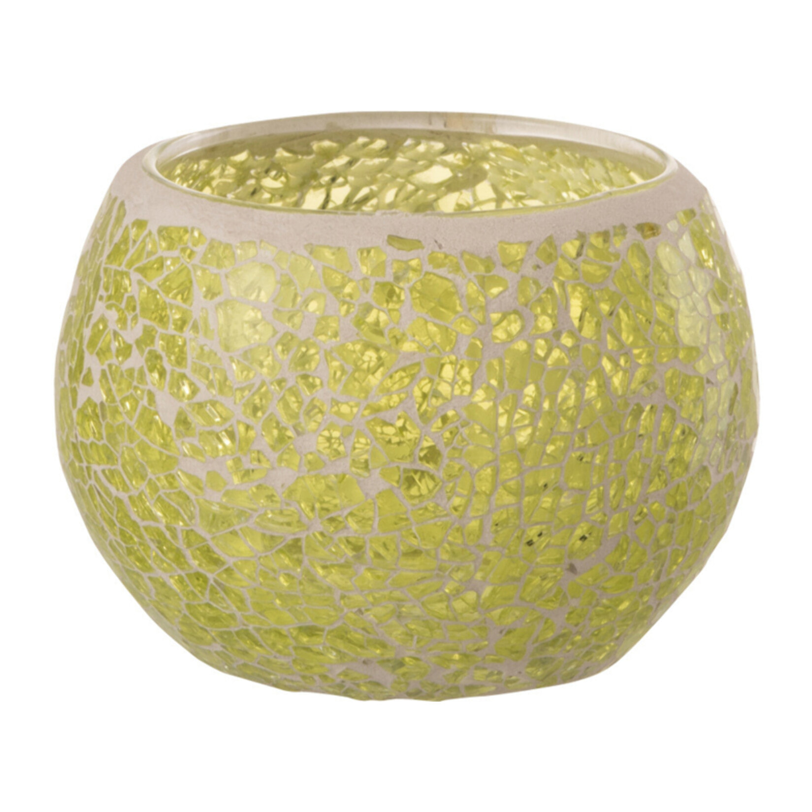 J-Line photophore Mosaïque Rond - verre - jaune - small - 4 pcs