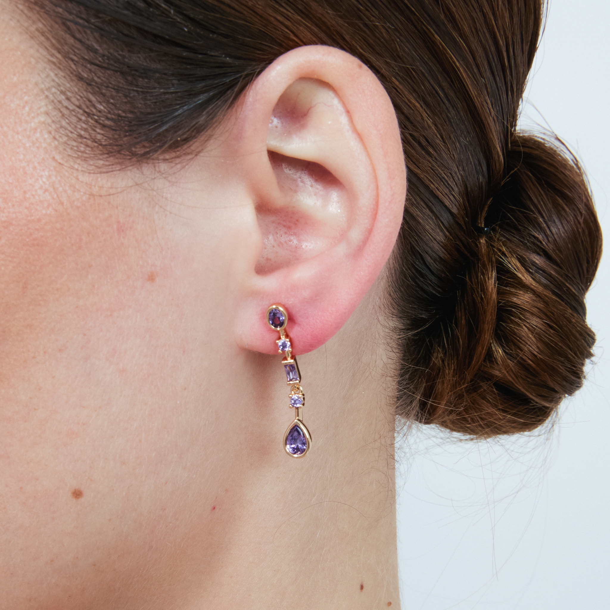 Pendientes Mobor acabado oro rosa 18k