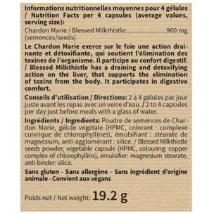 NUTRIEXPERT – Chardon Marie – Detox du Foie– Soutient le bon fonctionnement hépatique et du foie – Favorise le drainage - 100% extraits Chardon Marie naturel – Convient aux végans - Lot de 3 produits